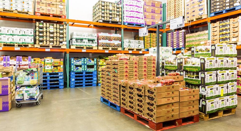 Fresh produce cartons at a wholesale market
