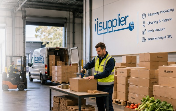 iSupplier warehouse packing cartons for hospitality delivery