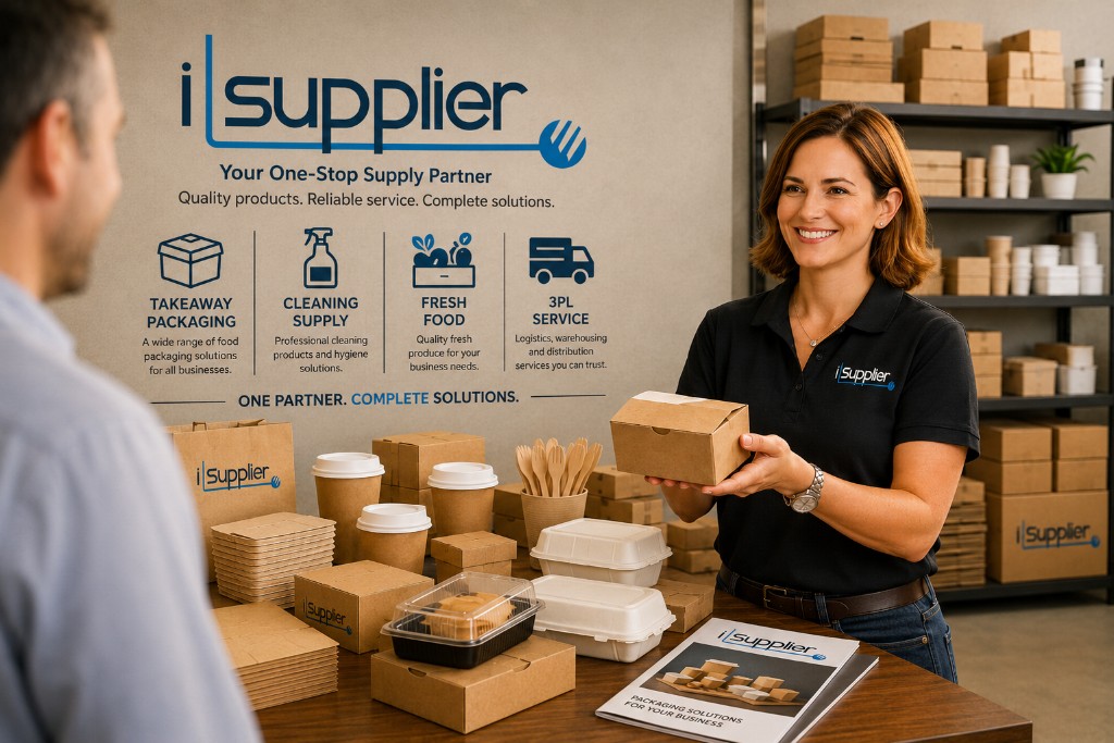 iSupplier showroom packaging samples and customer consultation